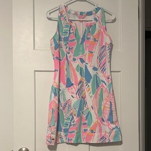 Lilly Pulitzer Colorful Leaf Print Mini Dress